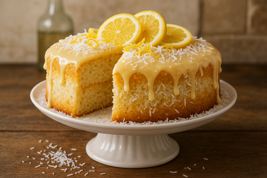Gâteaux healthy facile et rapide à faire avec glaçage au citron et garniture de noix de coco
