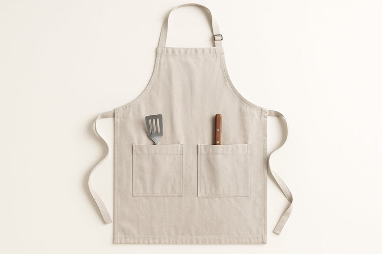 Collection Textiles Cuisine – Tablier Torchon Pro de Qualité avec torchons colorés suspendus dans une cuisine organisée