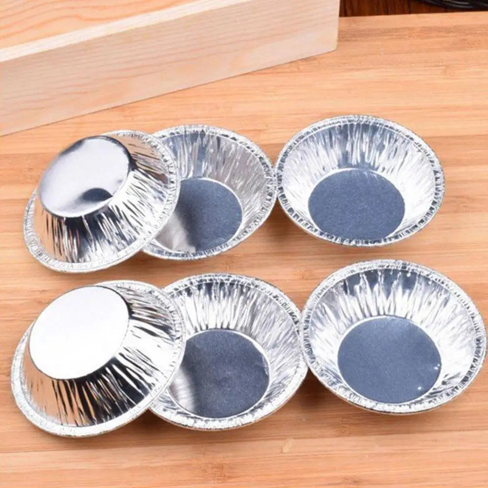 100 Moules Jetables Aluminium – Egg Tarts Muffins Cakes pour cuisson pratique et propre