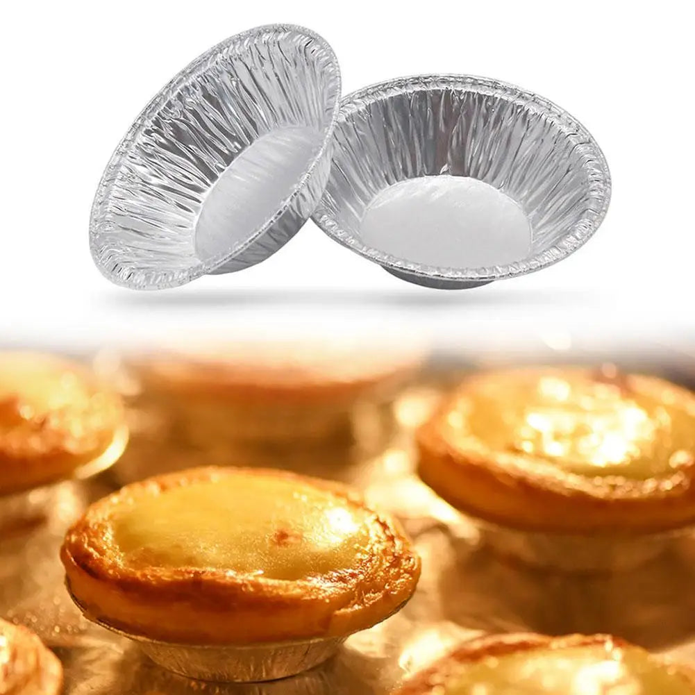 100 Moules Jetables Aluminium – Egg Tarts, Muffins, Cakes pour cuisson facile et pratique en aluminium