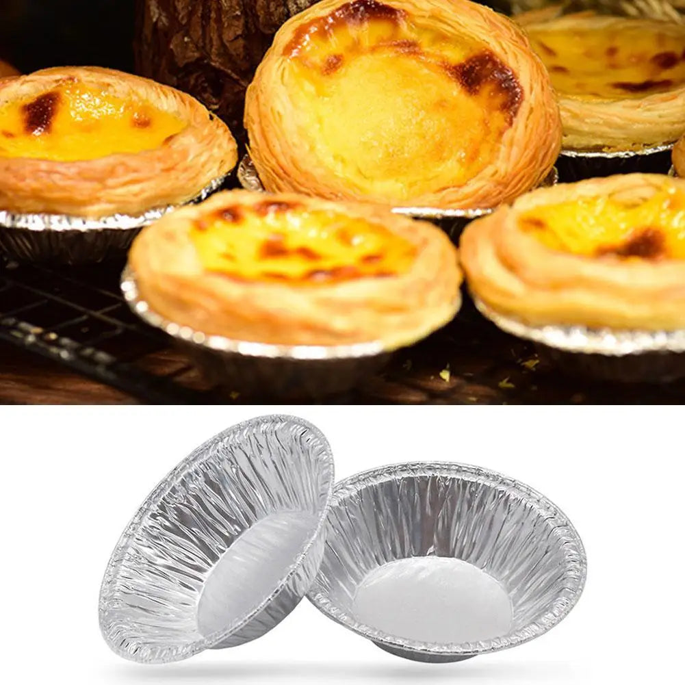 100 Moules Jetables Aluminium pour Egg Tarts muffins cakes cuisson pratique et résistante
