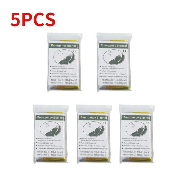 Pack Survie 72h – Kit Complet Famille 3-4 Pers multifonction, 5 couvertures de survie