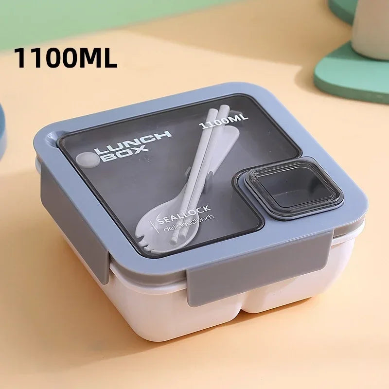 Lunch Box Micro-Ondable avec Couverts - 1100 ml blanc
