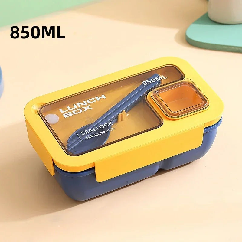 Lunch Box Micro-Ondable avec Couverts - 850 ml bleu