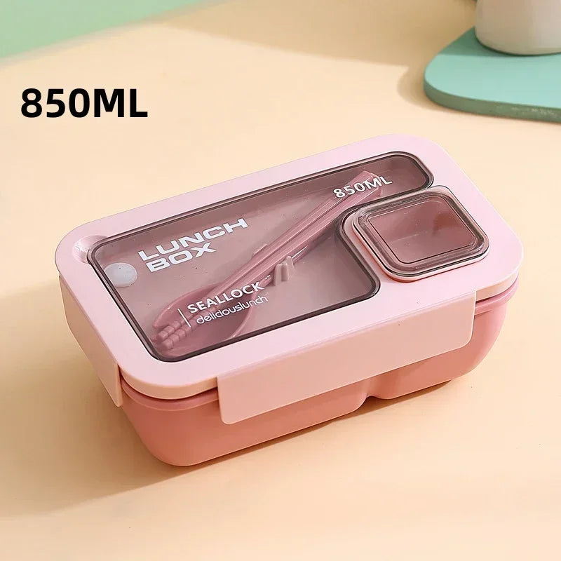 Lunch Box Micro-Ondable avec Couverts - 850 ml rose