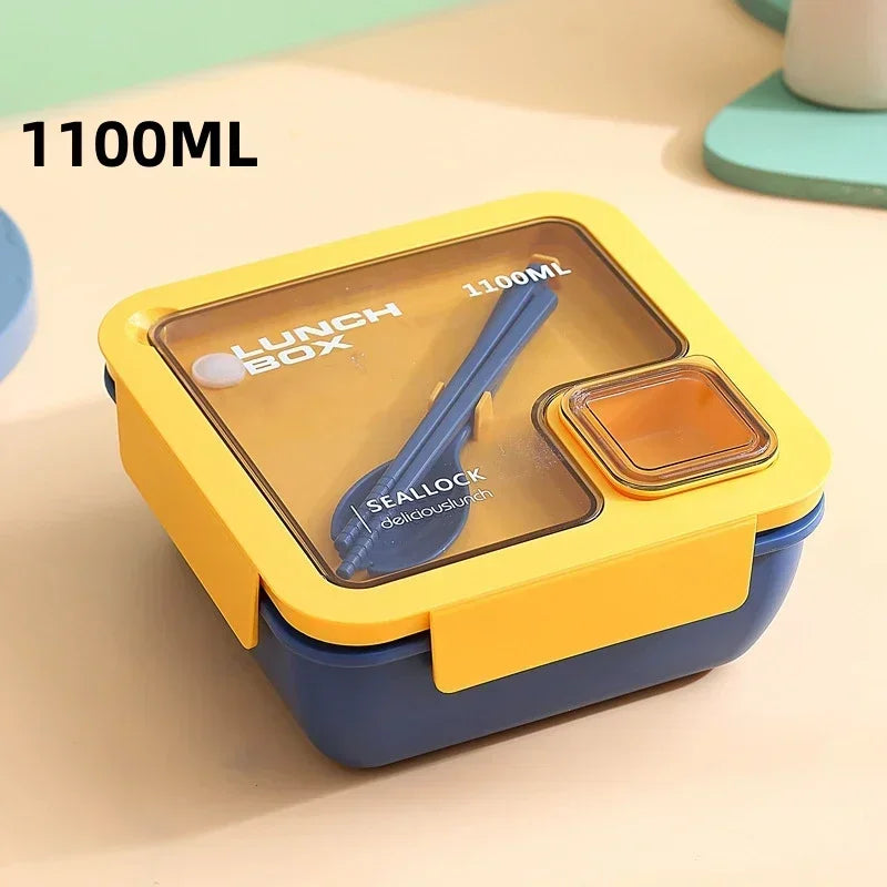Lunch Box Micro-Ondable avec Couverts bleu