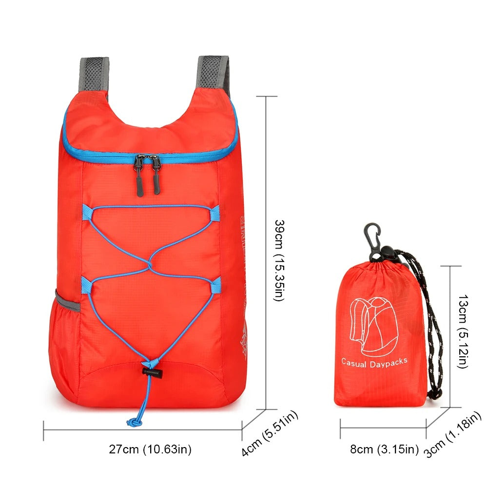 Pack Aventure Chien – Voyage et Accessoires Essentiels - dimension du sac pliable de couleur rouge