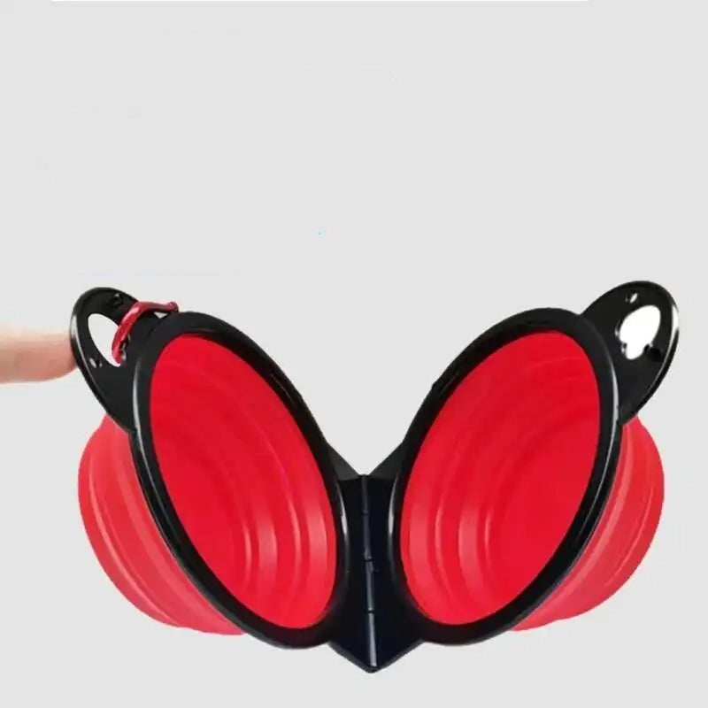 Pack Chien Complet – Voyage, Balade & Urgences Canines - Gamelle rouge pliable en silicone
