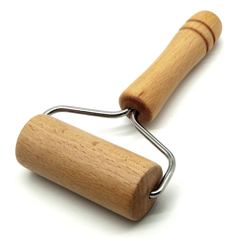 Petit Rouleau pâtisserie bois inox – Précis pour pizza avec poignée en bois ergonomique