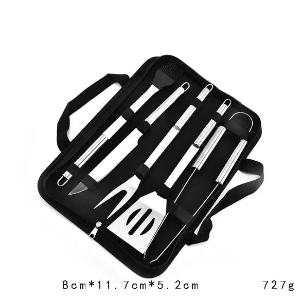 Kit d'Outils de Barbecue en Acier Inoxydable – Résistant à la Chaleur et Facile à Nettoyer, Pour 1 à 5 Personnes - Ustensile de chef