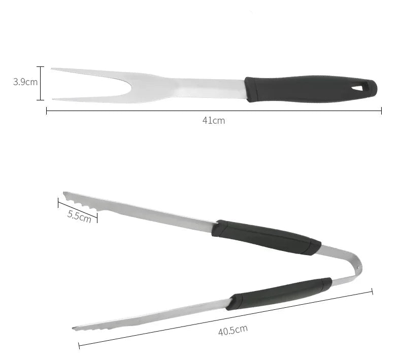 Kit d'Outils de Barbecue en Acier Inoxydable – Résistant à la Chaleur et Facile à Nettoyer, Pour 1 à 5 Personnes - Ustensile de chef