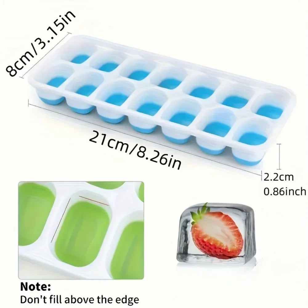 Moule à Glaçons 4PCS en Silicone avec Couvercle Anti-Fuite – 14 Glaces Faciles à Démouler – Écologique & Réutilisable - Ustensile de chef