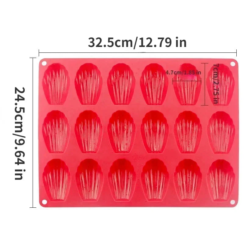 Moule à Madeleines en Silicone – Antiadhésif, Souple et Facile à Démouler - Ustensile de chef
