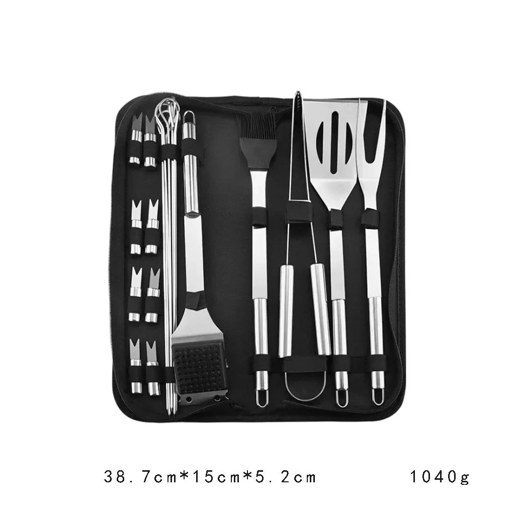 Kit d'Outils de Barbecue en Acier Inoxydable – Résistant à la Chaleur et Facile à Nettoyer, Pour 1 à 5 Personnes - Ustensile de chef