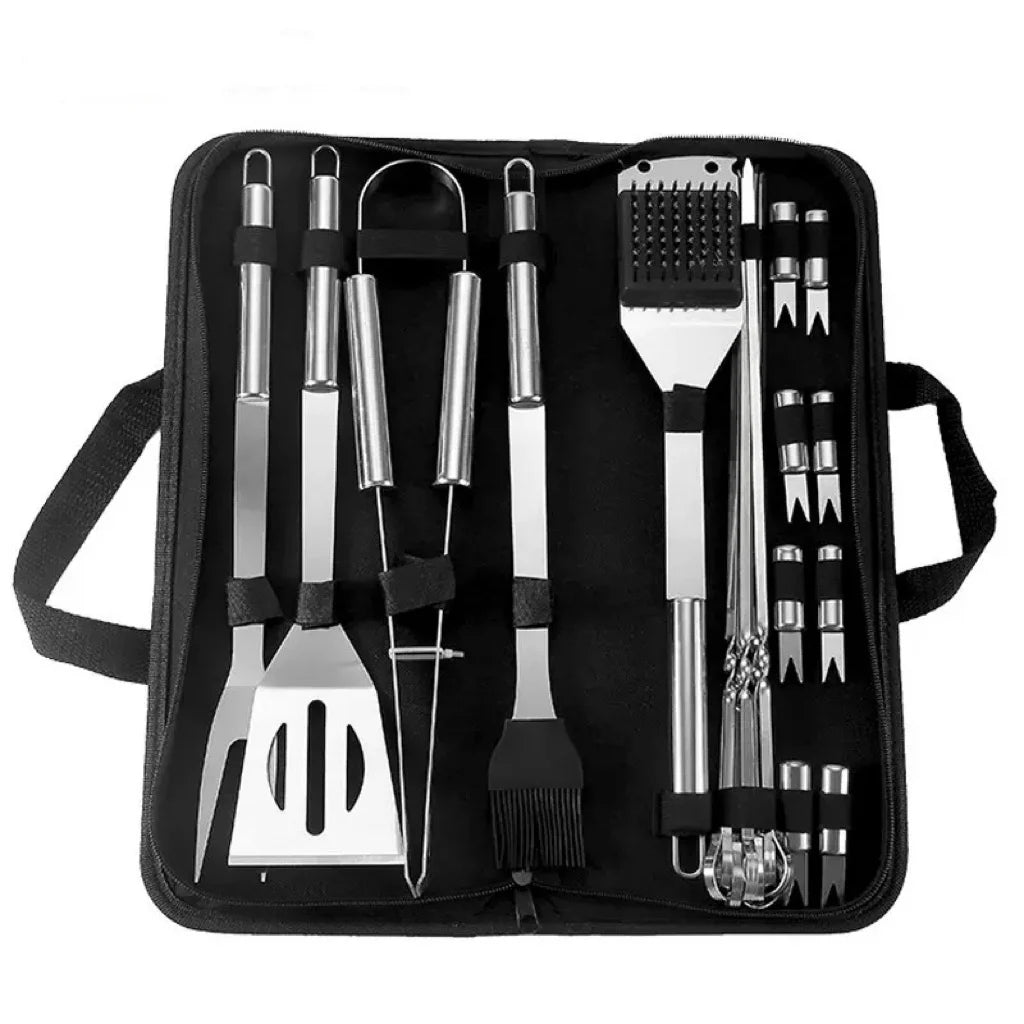 Kit d'Outils de Barbecue en Acier Inoxydable – Résistant à la Chaleur et Facile à Nettoyer, Pour 1 à 5 Personnes - Ustensile de chef