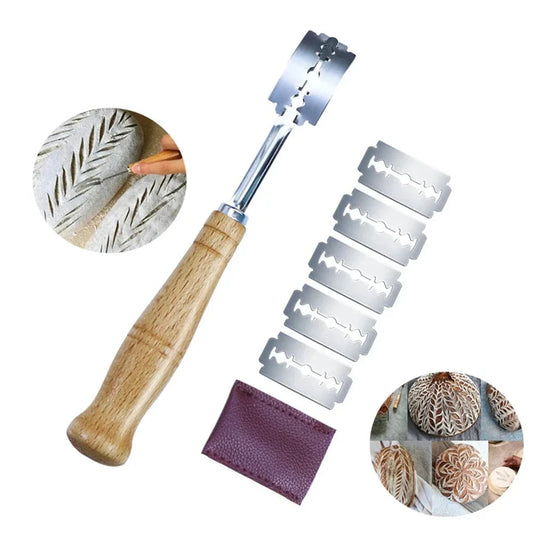 Couteau à Pain Inox avec Manche Bois et Lames Remplaçables