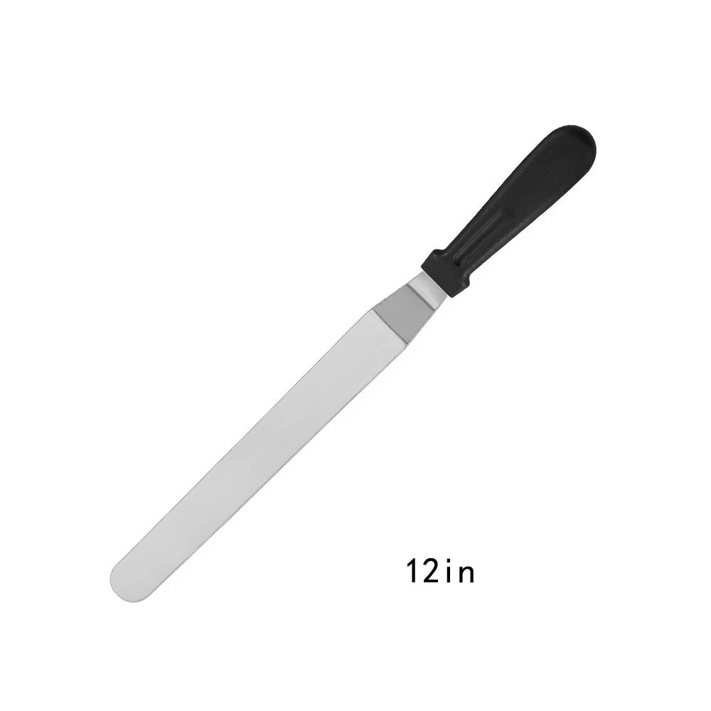 Spatule à Glaçage Inclinée en Acier Inoxydable – Idéale pour Gâteaux, Crèmes et Pâtisseries | Manche Antidérapant & Lame Flexible - Ustensile de chef