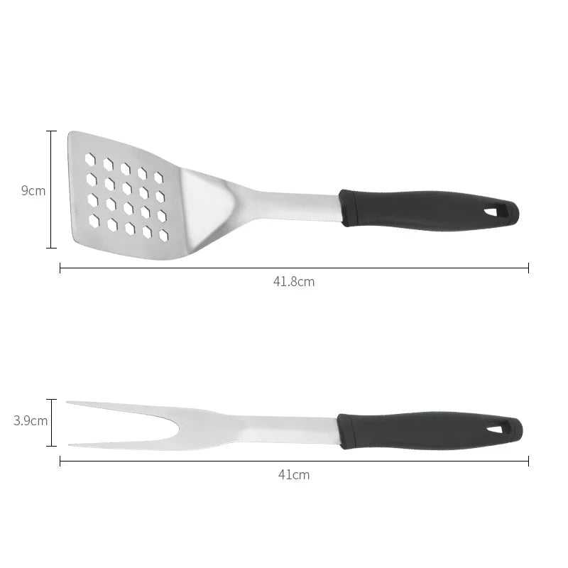 Kit d'Outils de Barbecue en Acier Inoxydable – Résistant à la Chaleur et Facile à Nettoyer, Pour 1 à 5 Personnes - Ustensile de chef