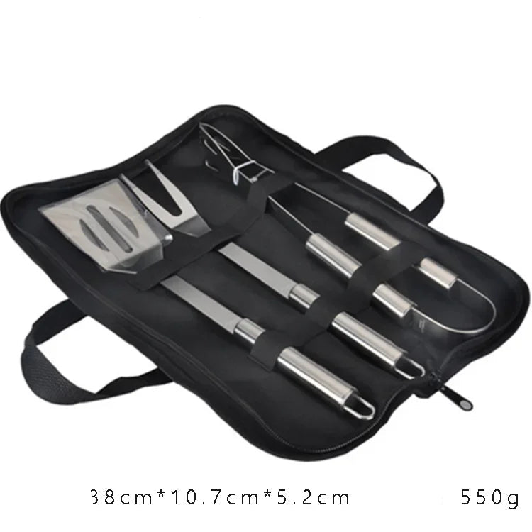 Kit d'Outils de Barbecue en Acier Inoxydable – Résistant à la Chaleur et Facile à Nettoyer, Pour 1 à 5 Personnes - Ustensile de chef
