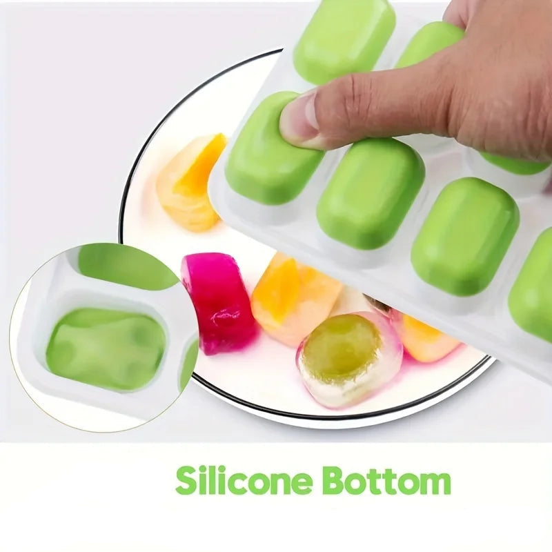 Moule à Glaçons 4PCS en Silicone avec Couvercle Anti-Fuite – 14 Glaces Faciles à Démouler – Écologique & Réutilisable - Ustensile de chef