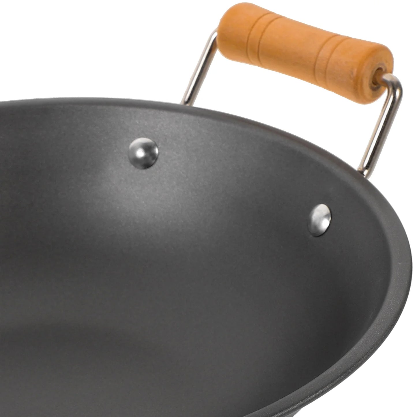 Wok en Métal avec Poignées en Bois – Idéal pour Soupe, Hot Pot et Cuisine à Gaz ou Électrique - Ustensile de chef