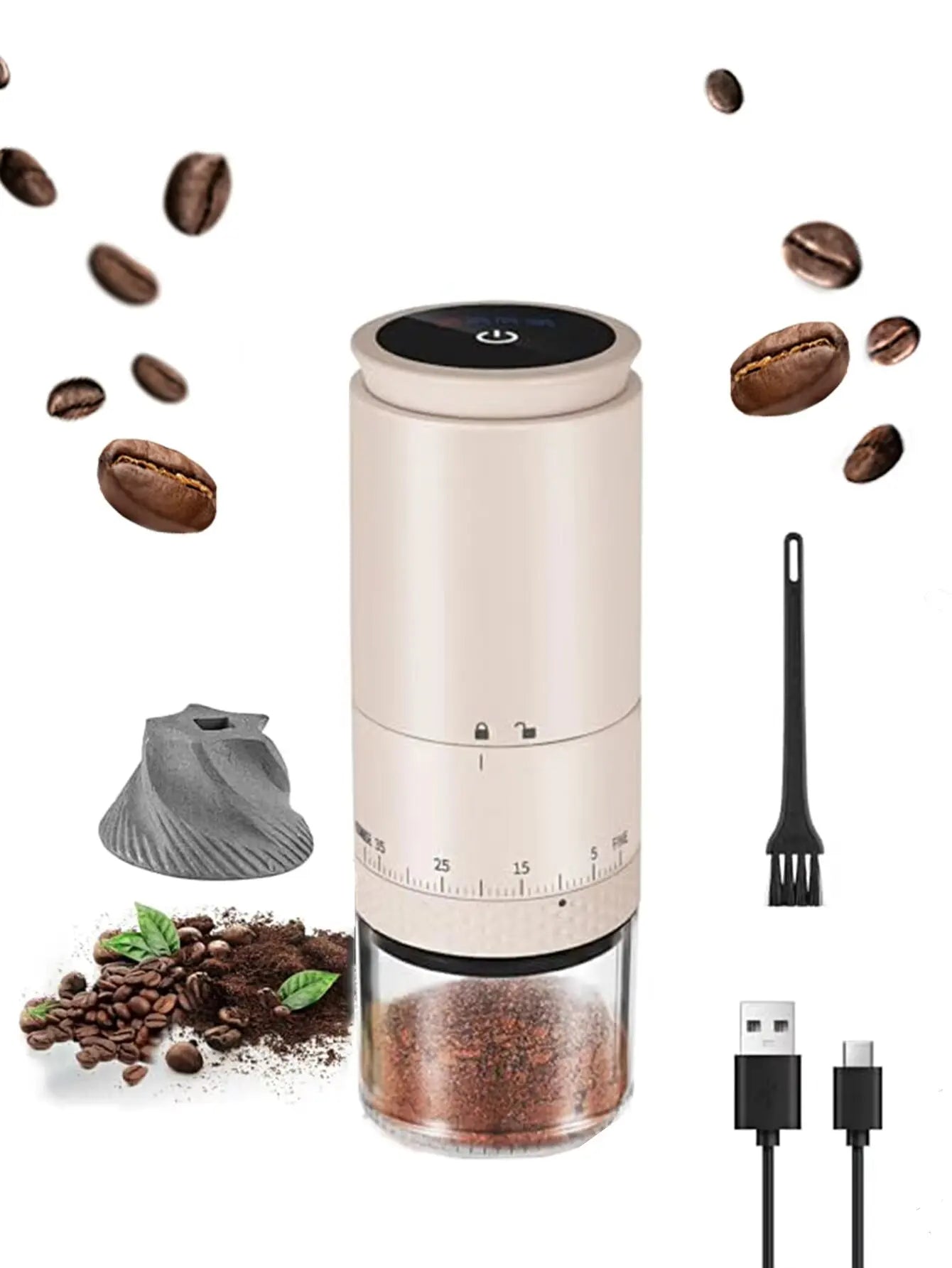 Moulin à Café Électrique OEING – USB Rechargeable
