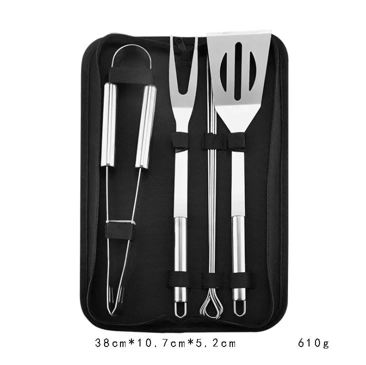 Kit d'Outils de Barbecue en Acier Inoxydable – Résistant à la Chaleur et Facile à Nettoyer, Pour 1 à 5 Personnes - Ustensile de chef