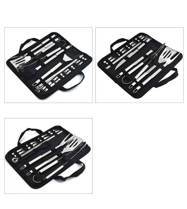 Kit d'Outils de Barbecue en Acier Inoxydable – Résistant à la Chaleur et Facile à Nettoyer, Pour 1 à 5 Personnes - Ustensile de chef