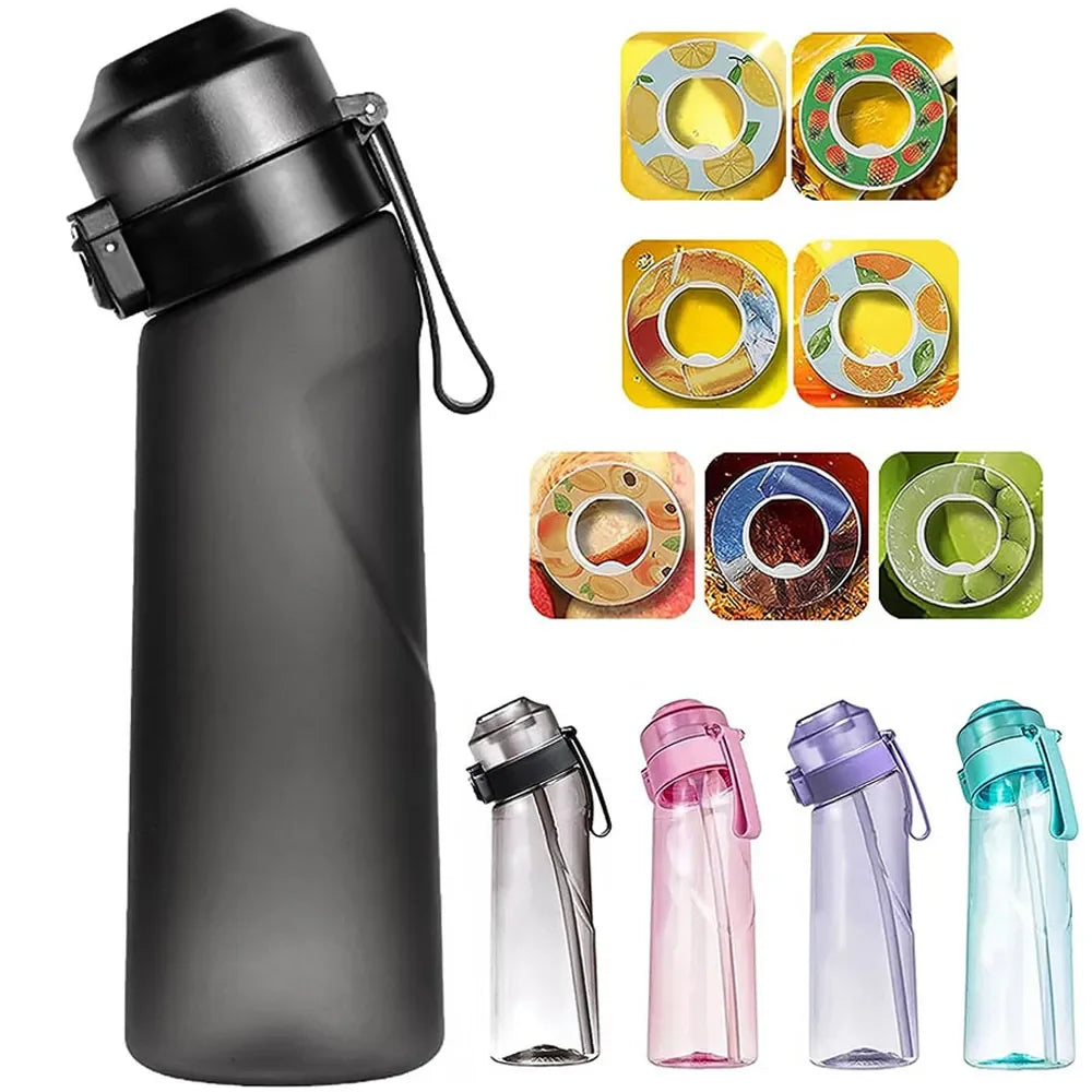 Gourde Air-gourde 650 ml avec 7 capsules pour eau aromatisée sans sucre, design élégant et pratique