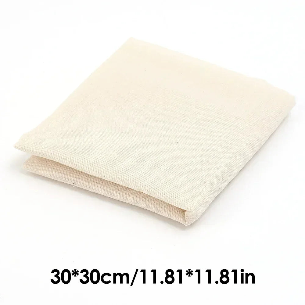 Toile Filtre Coton-Polyester – Filtres Cuisine et Pâtisserie. Carré plié beige 30 x 30 cm pour filtrer infusions et préparations