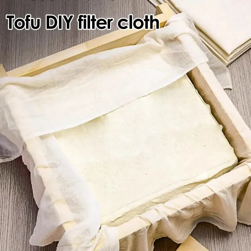 Toile Filtre Coton-Polyester – Filtres Cuisine et Pâtisserie. Toile blanche pour filtrer et presser tofu DIY dans un moule carré