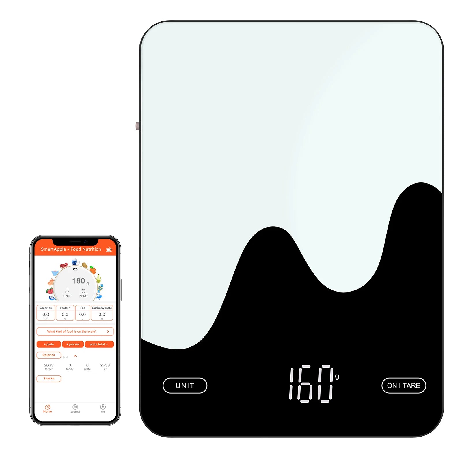 Balance de Cuisine Connectée – Smart Nutrition Scale 10kg noire avec écran digital et application mobile