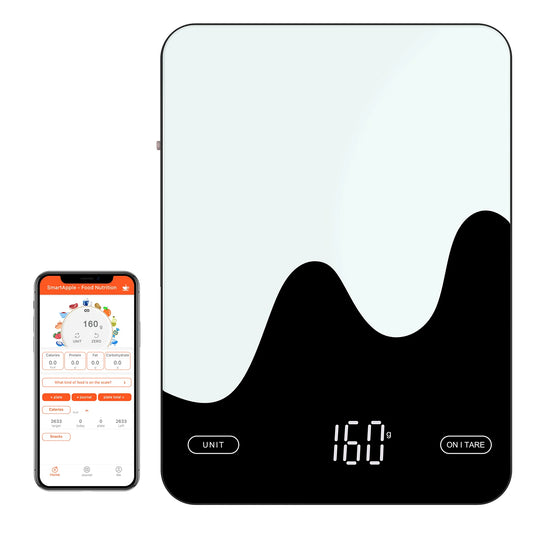 Balance de Cuisine Connectée – Smart Nutrition Scale 10kg noire avec écran digital et application mobile