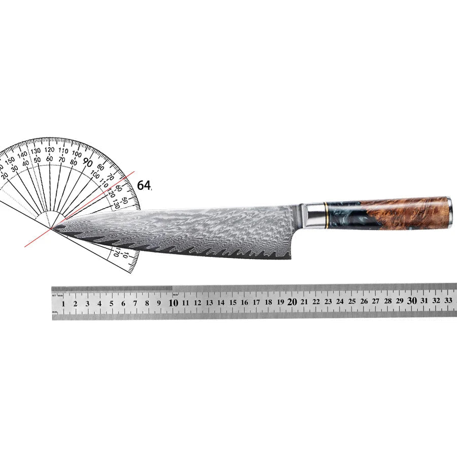 Couteau de Chef Baovim 20,5 cm avec lame en acier  et manche en bois élégant