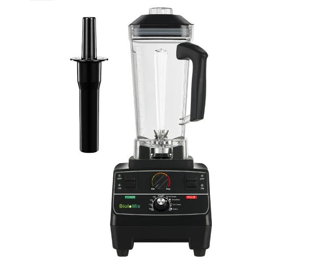 Blender BioloMix 2200W – Smoothies, Soupes, Beurres avec bol transparent et poussoir noir