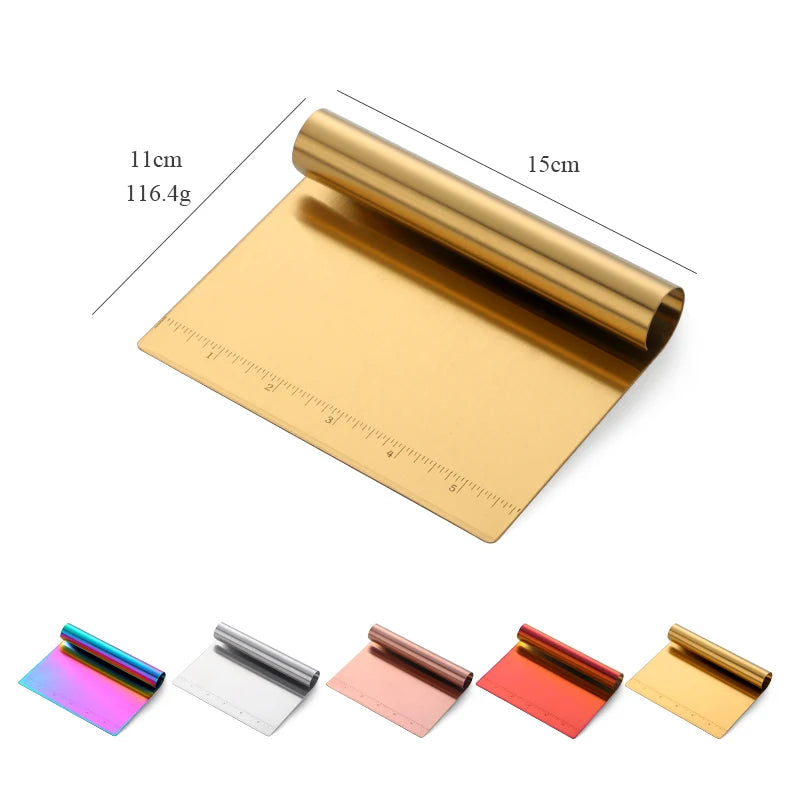 Coupe pâte en Acier Inoxydable – Outils de Pâtisserie Écologiques disponibles en plusieurs couleurs avec règle intégrée