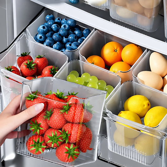 Boîtes de Rangement pour Réfrigérateur – Lot de 6, organisant fruits frais et légumes dans le réfrigérateur