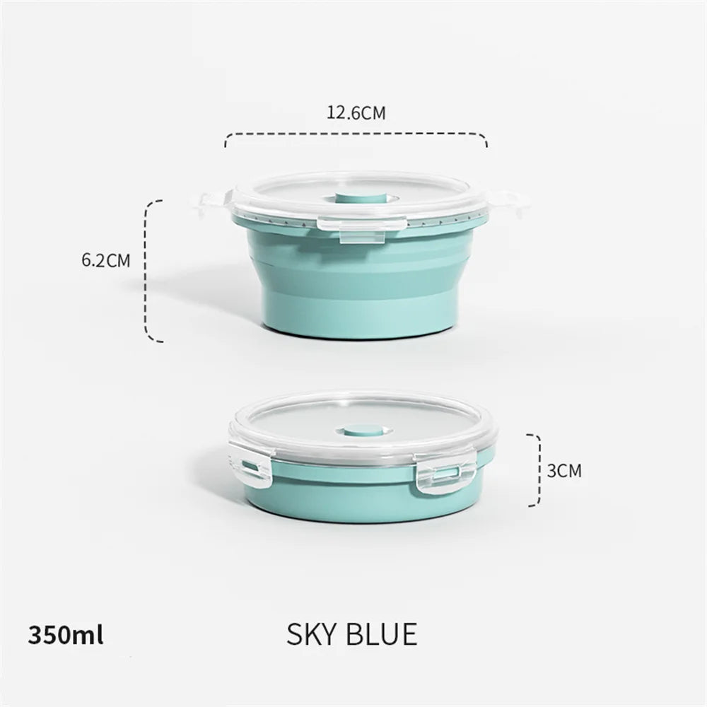 Bol Silicone avec Couvercle – Rond, Souple et Durable de couleur bleu ciel capacité 350 ml