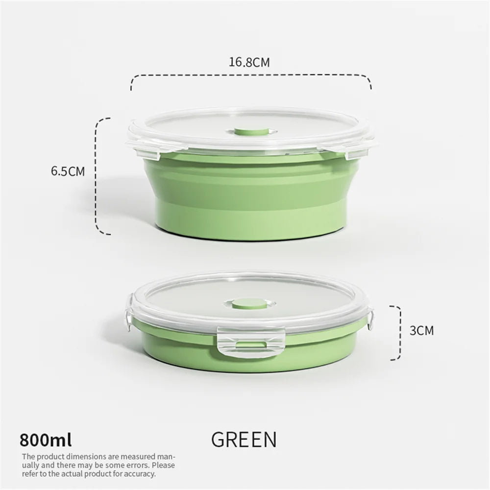Bol Silicone avec Couvercle – Rond, Souple et Durable en vert avec dimensions et capacité 800ml