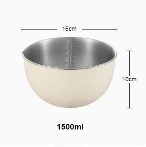 Bols Inox Blanc – Lot 3 Tailles pour Cuisine Pro bol inox blanc capacité 1500ml diamètre 16cm hauteur 10cm