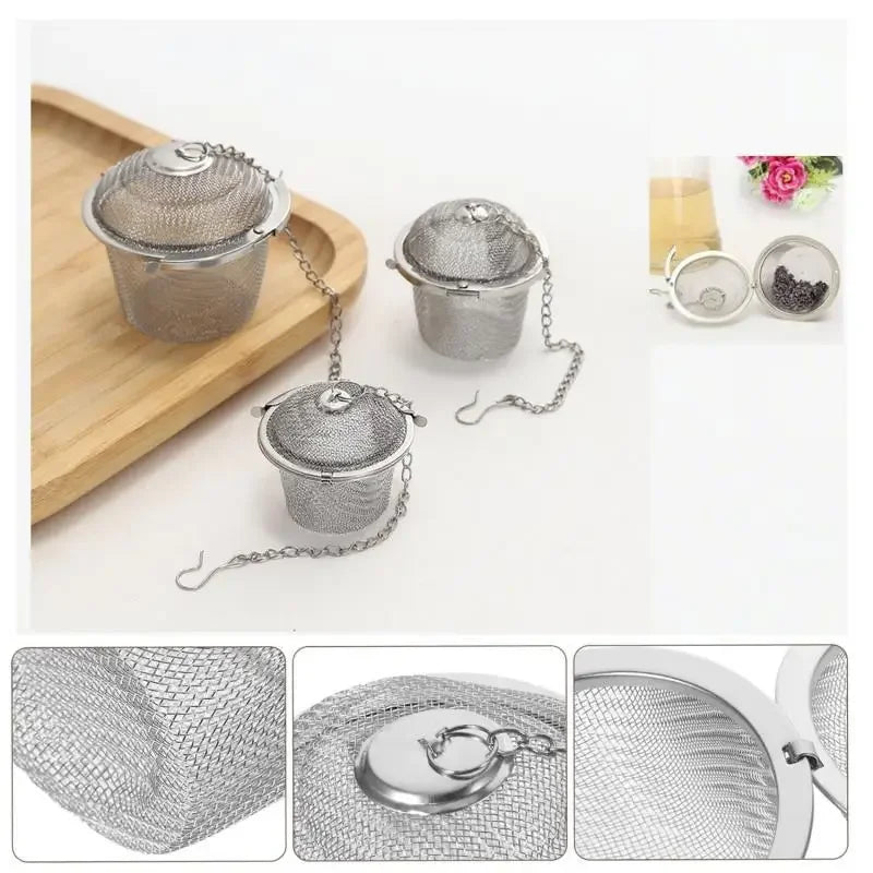 Ensemble de Boule à Thé Inox Multifonction – Infuseur Thé & Épices avec chaînes pour infuser facilement.