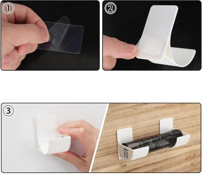 Clips Multifonctions Plastique HIPS – Lot Organisateur 2-20 pcs. Crochet adhésif blanc pour rouleau de sacs