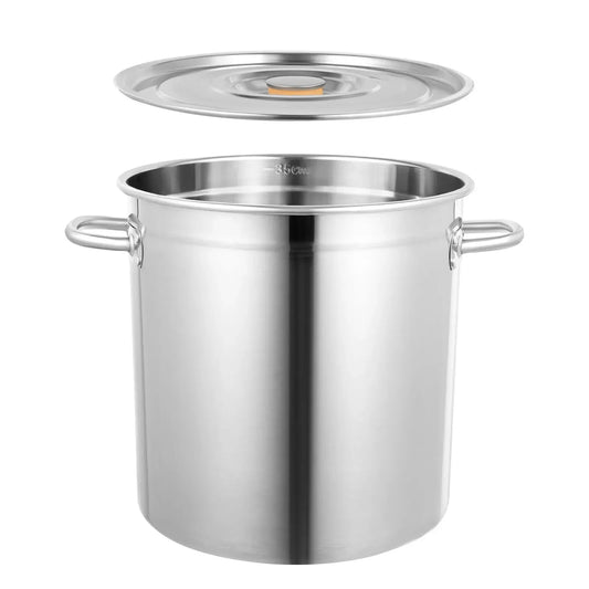 Marmite Inox 35L avec Couvercle – Grande Capacité – Acier Inoxydable Bymaocar avec poignées pratiques