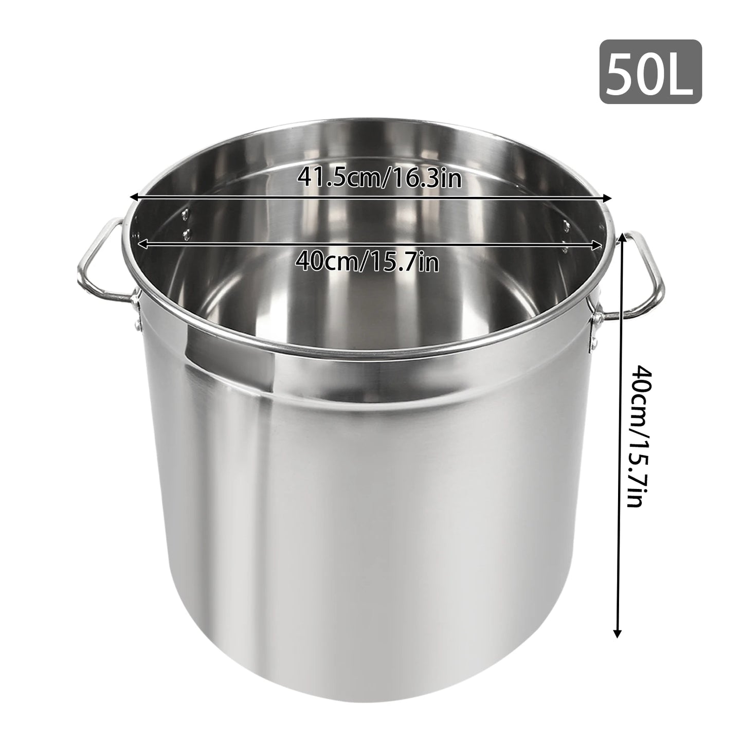 Marmite Inox 50L Professionnelle Bymaocar – Inox, compatible Induction & Gaz avec dimensions précises