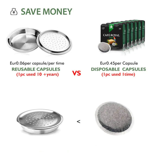 Capsule Réutilisable Senseo – Café Écologique et Économique en acier inoxydable comparée à capsule jetable café royal