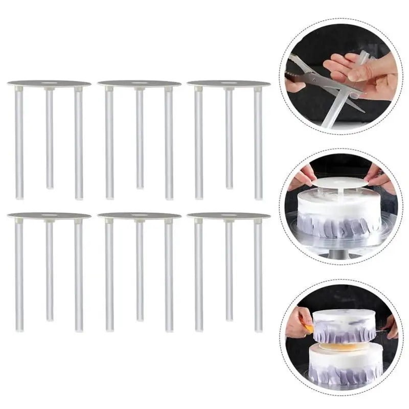 Supports à gâteaux multi-niveaux. Lot de 8 supports en plastique blanc pour empiler et decorer facilement