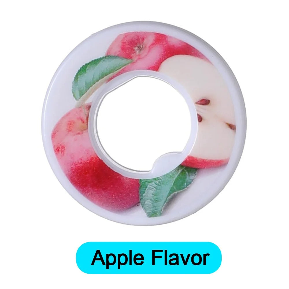 Capsules aromatisées pour gourde de saveur pomme avec un design coloré de pommes fraîches