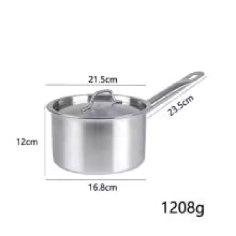 Casserole Haute Inox avec Couvercle Tous Feux – 20/22 cm, en acier inoxydable avec poignée ergonomique