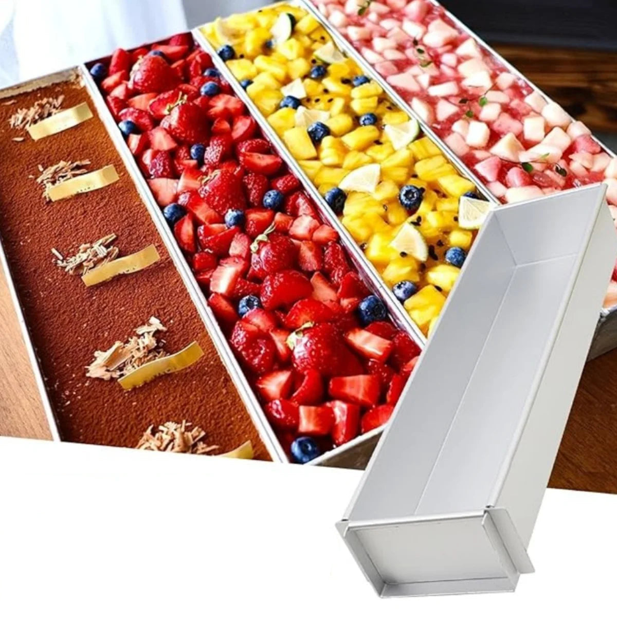 Moule à Tiramisu Antiadhésif – Démoulage Facile. Moule rectangulaire inox pour tiramisu en portions