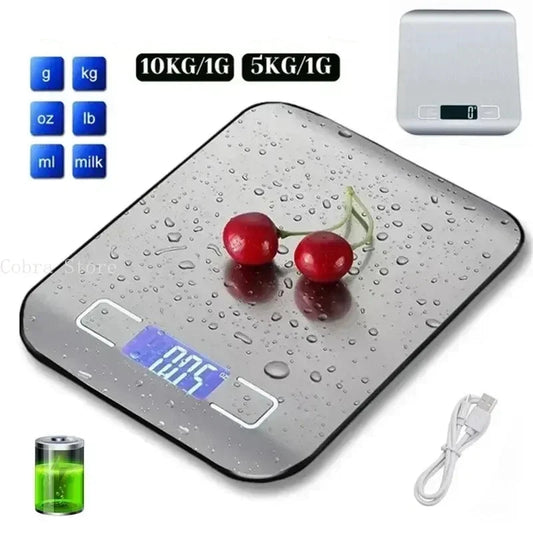 Balance de Cuisine Numérique Précise en verre avec écran LCD et fonction tare pour ustensile de chef